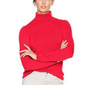 Lark & Ro 100% Cashmere Red Turtleneck Sweater Women’s Size M
